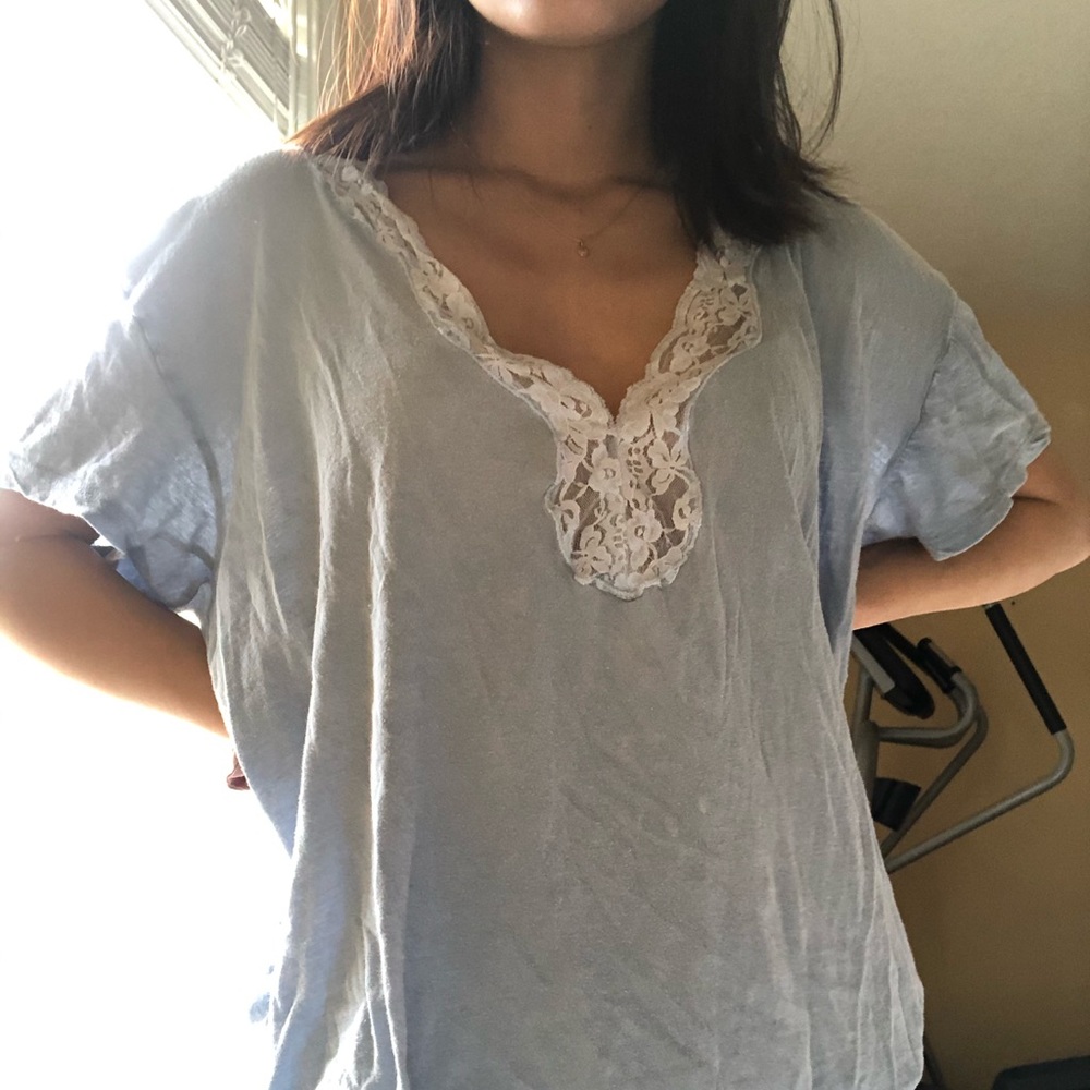 baby blue lacey urban outfitters t shirt